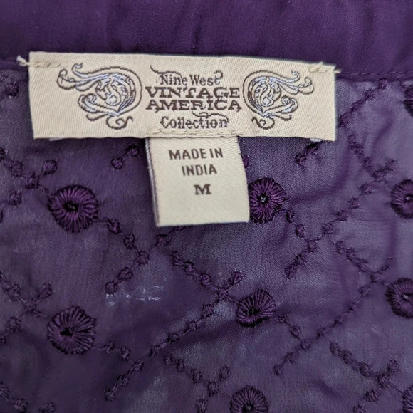 Nine West Sheer Embroidered Tunic M - Picture 2 of 6